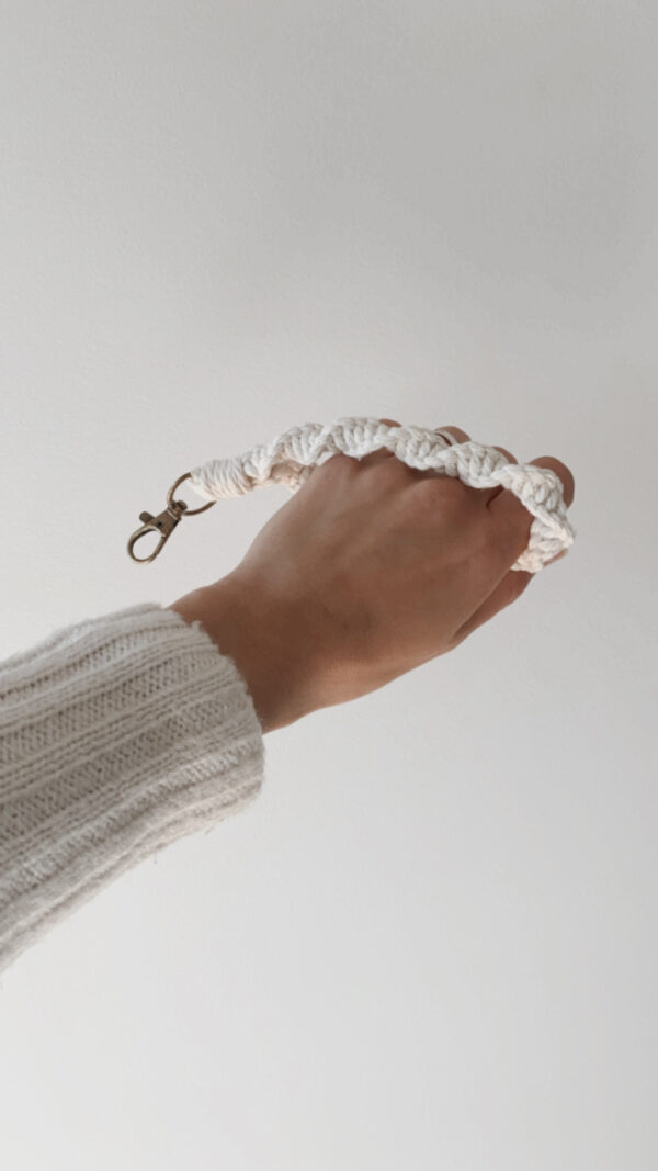 porte clé blanc boho