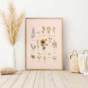 affiche murale herbier en fleurs