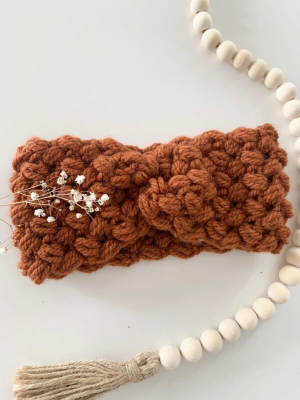 bandeau en tricot terracotta