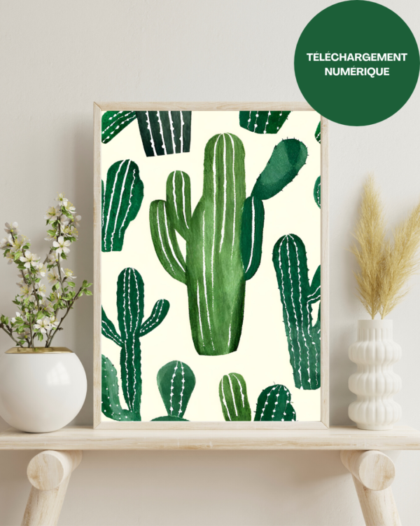 toile numérique cactus