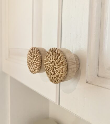 poignee boho en bois et rotin