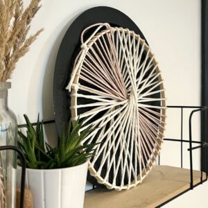 roue tissée décorative vieux rose