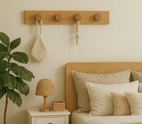 Crochet mural boho en bois - couleur antique
