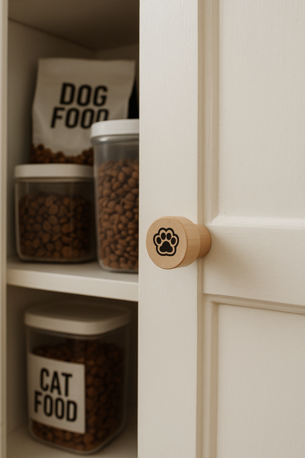 Poignée d’armoire en bois avec patte d'animal
