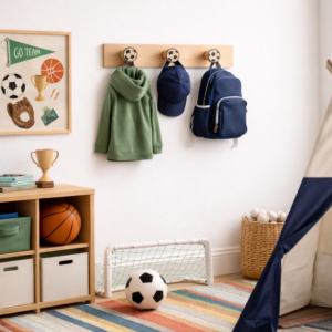 crochet mural avec ballon de soccer