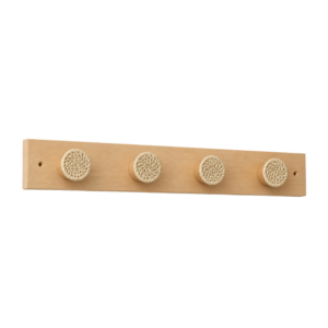 patère en pin blanc et rotin