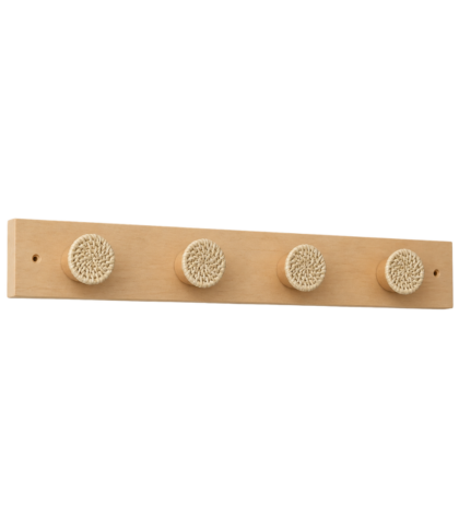 patère en pin blanc et rotin