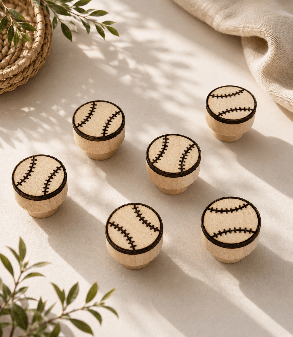 bouton d'armoire balle de baseball