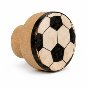 bouton de tiroir en bois motif ballon de soccer