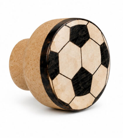 bouton de tiroir en bois motif ballon de soccer