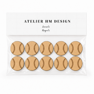 aimants pour frigo en forme de balle de baseball