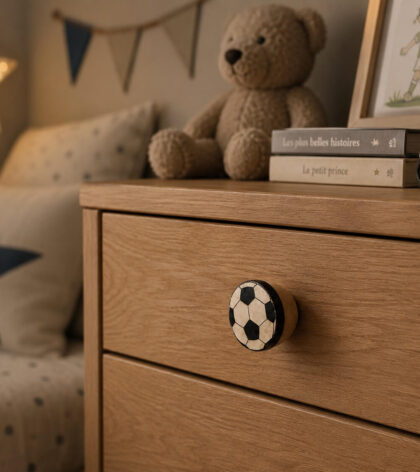 bouton de tiroir motif de ballon de soccer